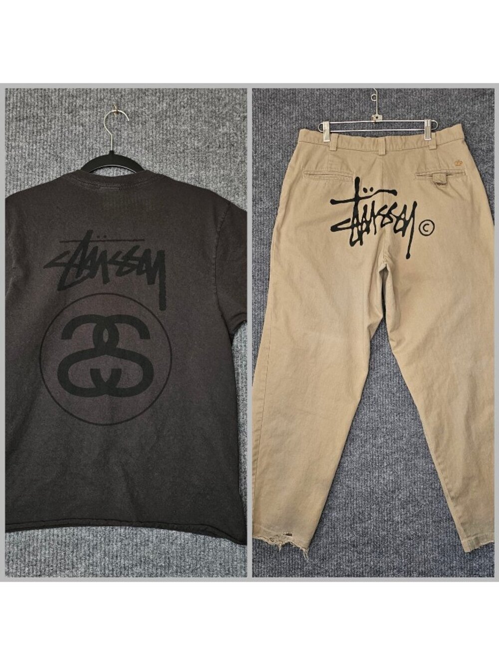 VTG 80'S STUSSY chino skate PANTS SZ 32 MADE IN USA vintage shirt set lot